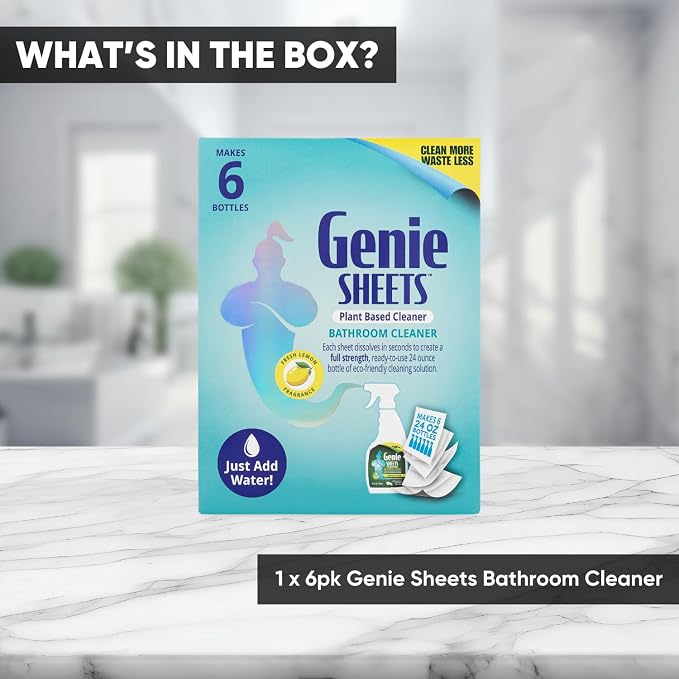 Genie Sheets Bathroom Cleaner | Concentrate Makes 6 24oz Refills | - Image 6