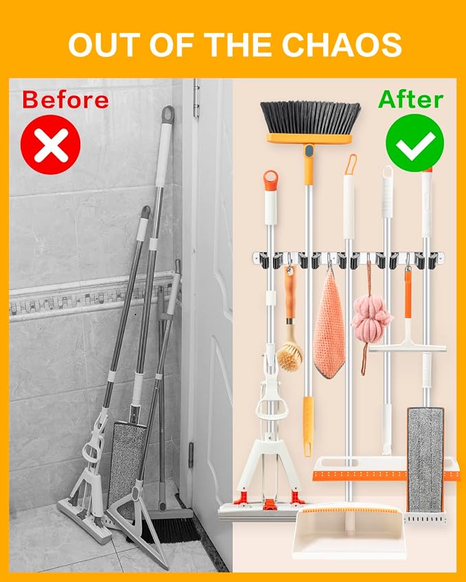 2 Pack Broom Holder Wall Mount - Image 3