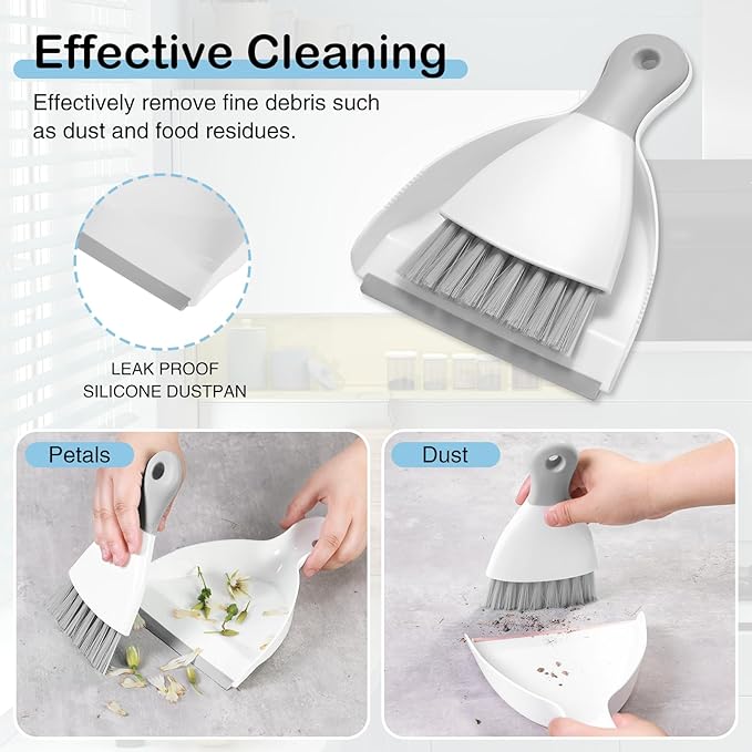 NACENA Mini Dustpan and Brush Set, Small Broom and Dustpan Set Dust Pan and - Image 4