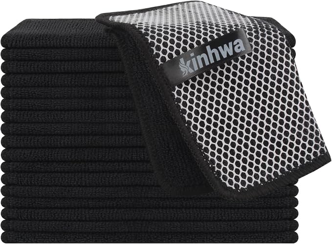 KinHwa Kitchen Washcloths for Dishes Absorbent Microfiber Dish Cloths Quick Dry by KinHwa