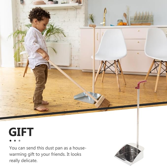 Stainless Steel Dustpan with Long Handle, Rust-Resistant Metal Dust Pan - Image 7
