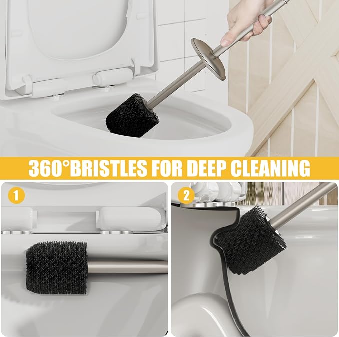 BESy Toilet Brush and Holder, Toilet Cleaner Bowl Set - Image 6