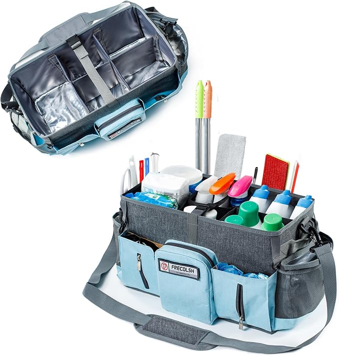 Large Cleaning Supplies Organizer-Cleaning Caddy Organizer by FRECOLSH