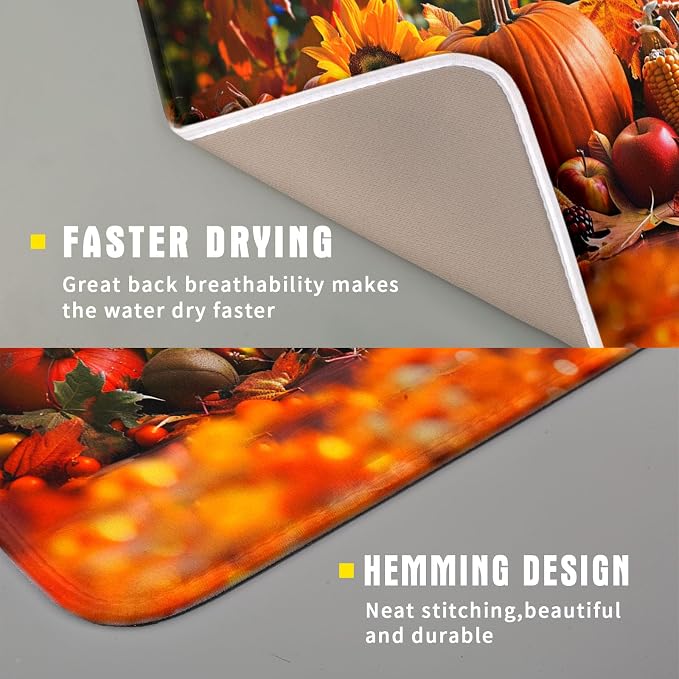 Fall Harvest Pumpkin Dish Drying Mat - Image 3