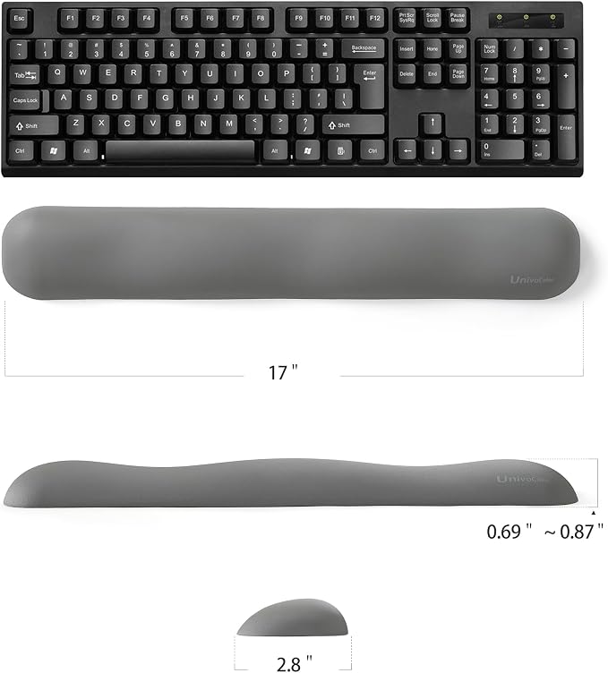 UnivoColors Design-Wave Keyboard Wrist Rest, Artificial Sheepskin+Memory - Image 5