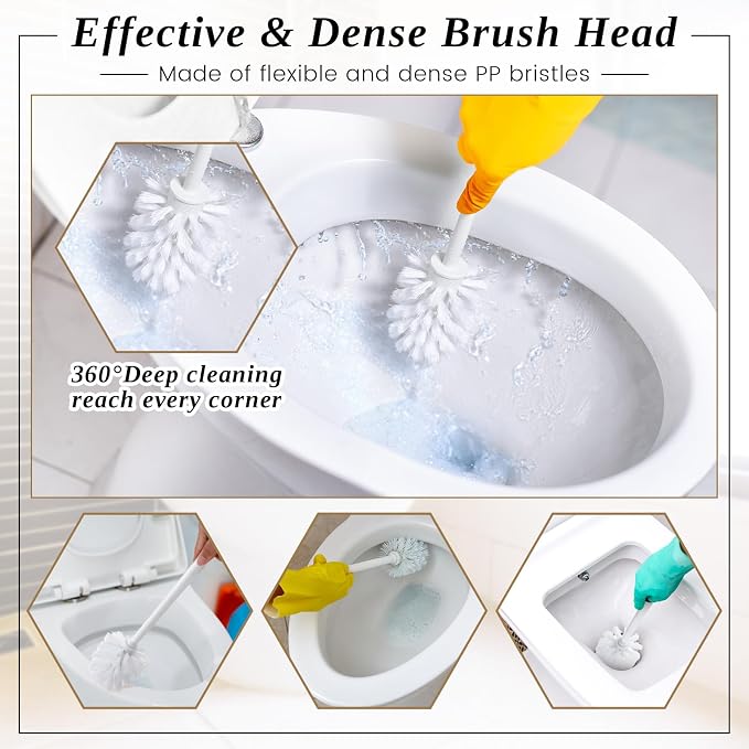 15 Sets Toilet Holder and Brush Set 16.14 Inch Toilet Bowl Cleaner Brush - Image 4
