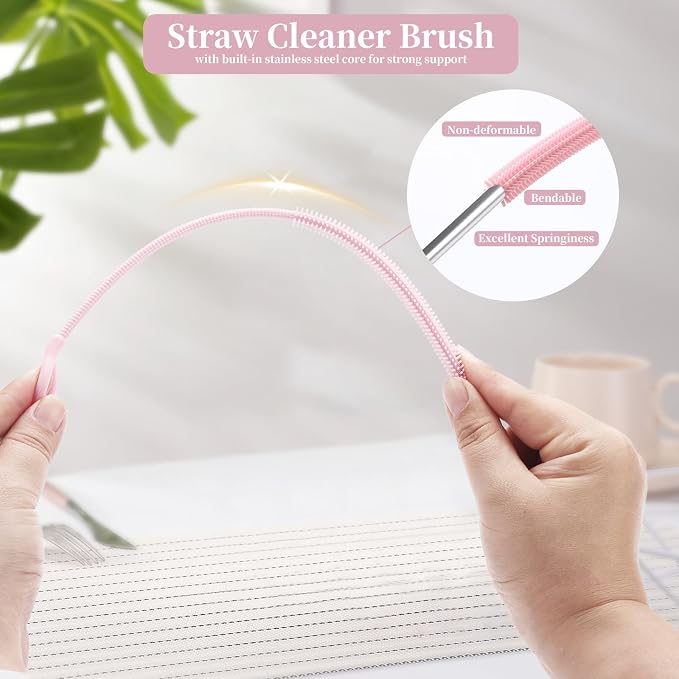 2Pcs silicone straw cleaning brushes, extra long, used - Image 4
