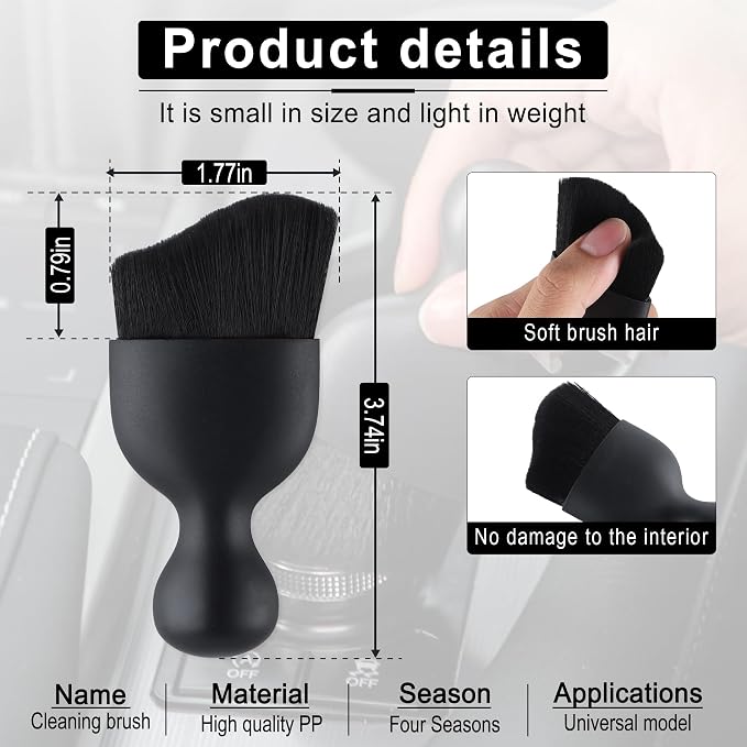 GaRhomxy Car Detailing Brushes, Car Interior Dust Sweeping Soft Brush, Soft - Image 2