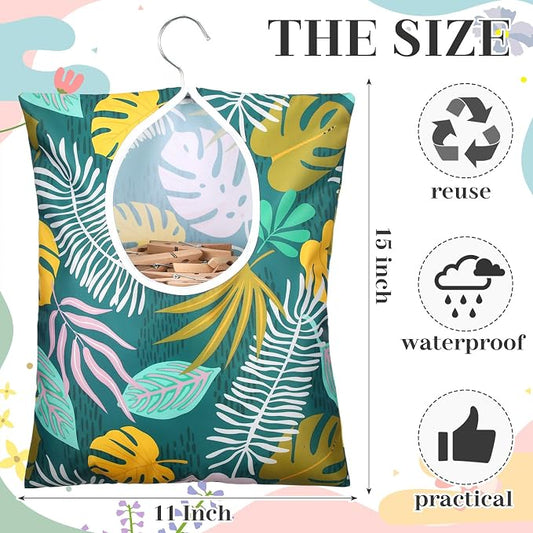 Woanger 2 Pcs Clothes Pin Bag Clothespin Holder 15 x 11 in to Hang on Line - Image 2