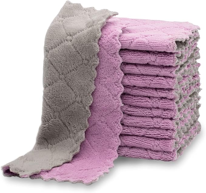 kimteny 12 Pack Kitchen Cloth Dish Towels, Premium Dishcloths, Super Absorbent by kimteny
