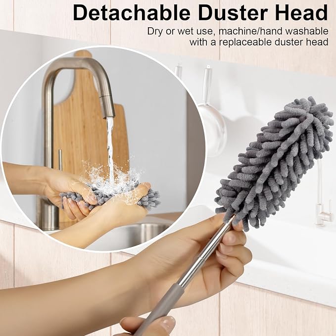 Microfiber Feather Duster for Cleaning, Sheneyron Washable Dusters, - Image 2
