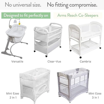 Bassinet Fitted Sheets Compatible with Arms Reach Cosleeper Versatile, Clear-Vue, Cambria and Mini– Snuggly Soft 100% Jersey Cotton – Mustard Yellow + Burnt Orange – 2 Pack – Not for Ideal Ezee