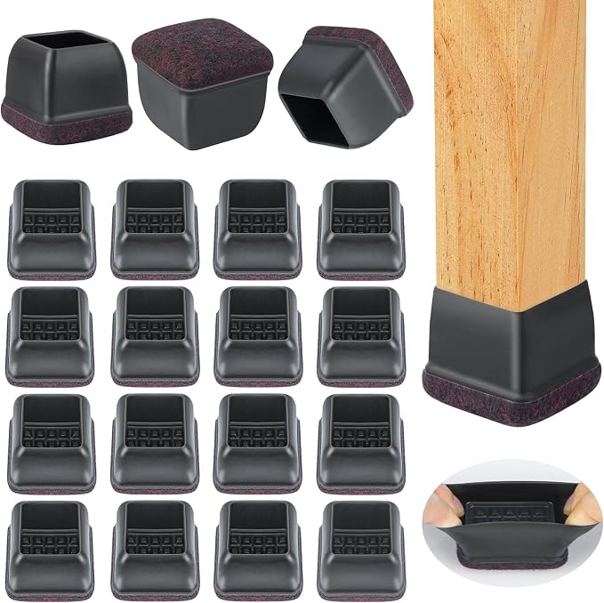 32 Pcs Chair Leg Floor Protectors Square, Silicone Chair Leg Protectors by Jeaoouu