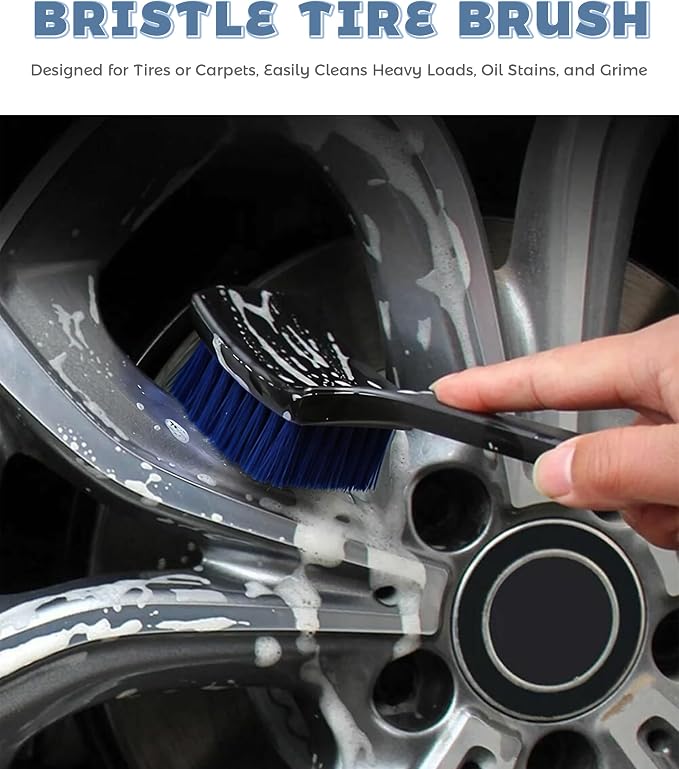 3PCS Wheel Brush, Car Accessories Wheel Rim Tire Cleaning Brush Set, Used to - Image 4