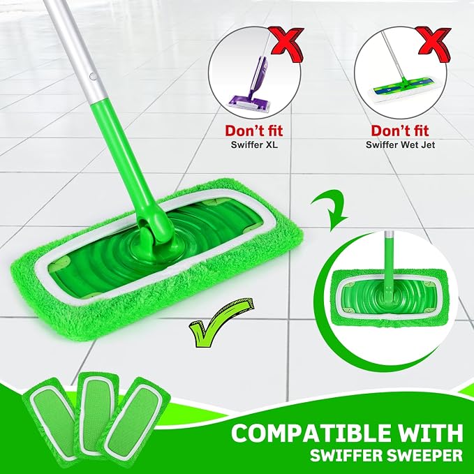 8 Pack Reusable Microfiber Mop Pads Compatible - Image 2