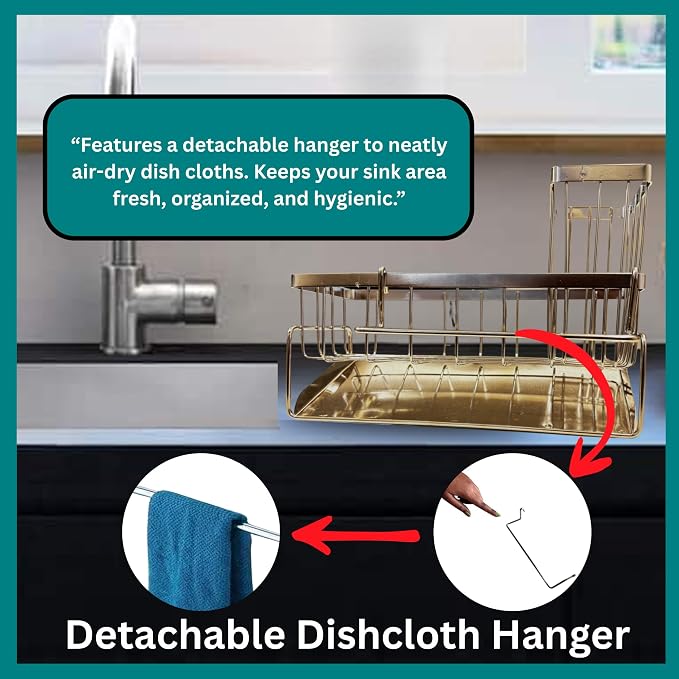 Sponge Holder for Kitchen Sink Self-Draining Sink Caddy - Image 4