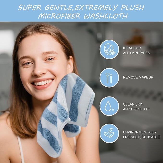SINLAND Microfiber Facial Cloths Fast Drying Washcloth 12inch x 12inch - Image 5