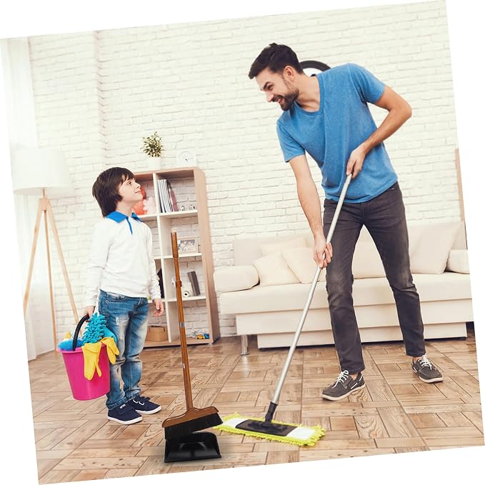 Redwood Horsehair Broom with Long Handle and Dustpan Set Cleaning - Image 6
