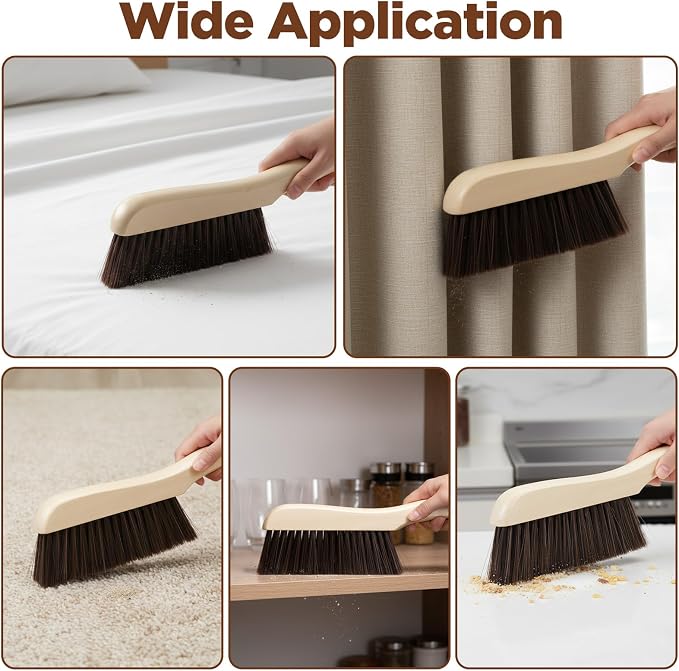 6 Pieces Wooden Hand Broom, Soft Bristle Dust Brush - Image 4