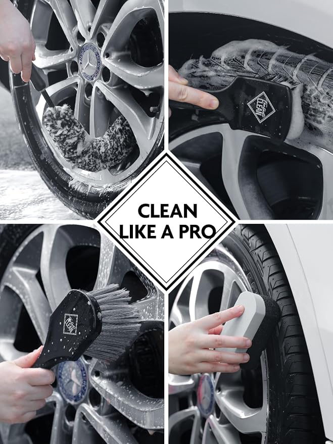 Fantasticlean 6PCS Car Wheel Cleaning Pro Kit, Tire Brush, Soft-bristled Rim - Image 7