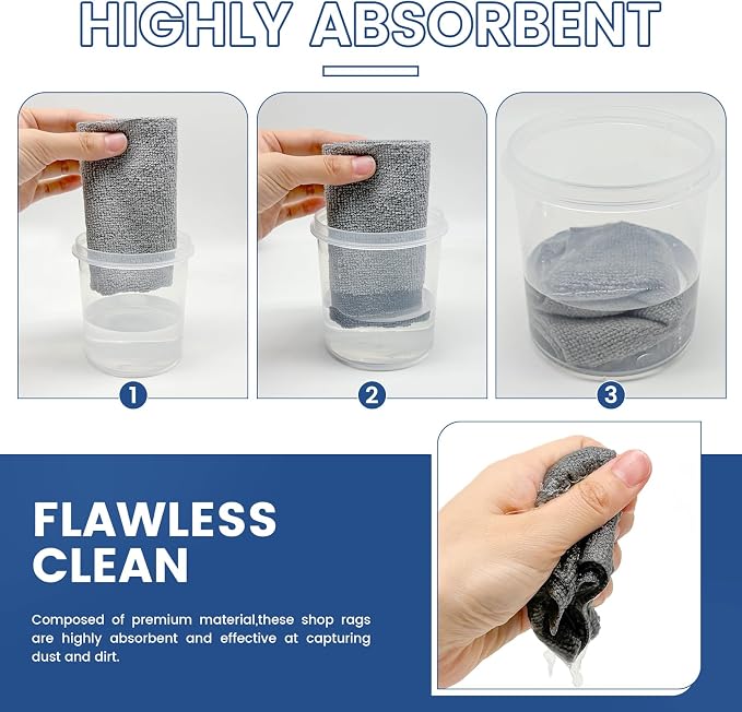 75 Pack Microfiber Cleaning Cloth Roll, Reusable Washable Ultra Tear Away - Image 3