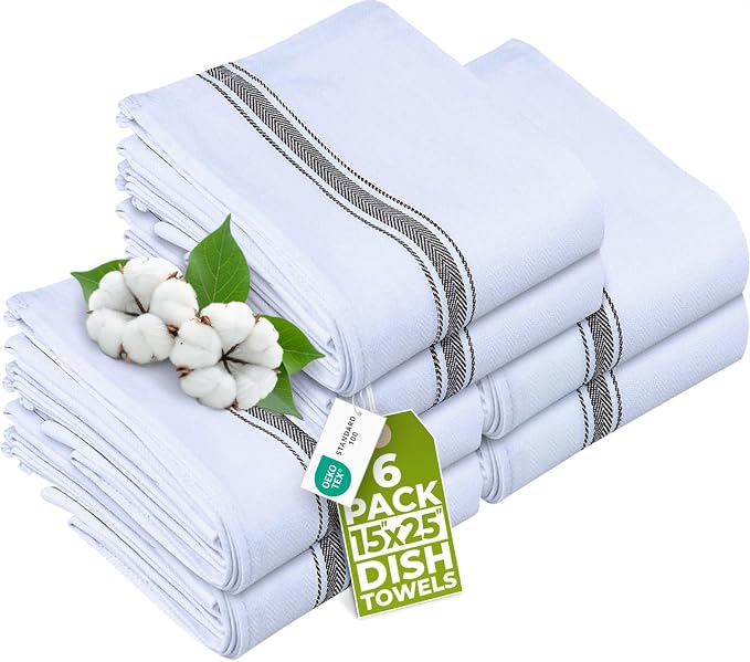 Utopia Towels Black Dish Towels 100% Ring Spun Cotton Highly Absorbent & by UTOPIATOWELS