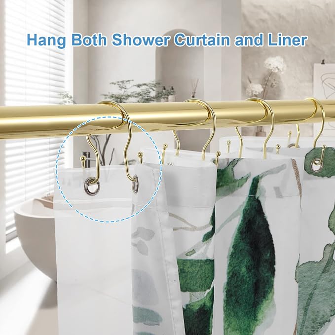 24 Pack Double Shower Curtain Hooks Rings, TENOVEL Double Sided Shower Curtain - Image 3