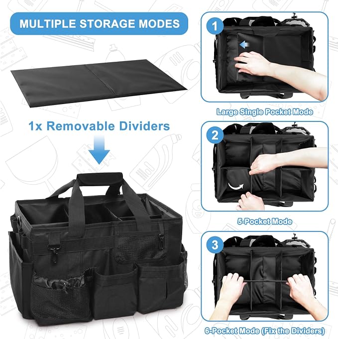 Large Cleaning Caddy Bags, Cleaning Supplies Organizer - Image 3