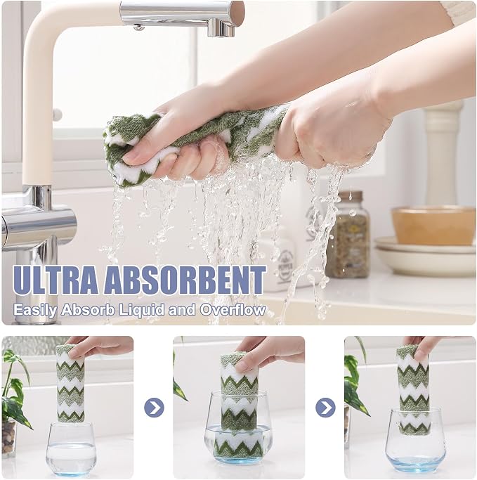 Homaxy 12 Pack Kitchen Dish Cloths, Ultra Soft and Absorbent Dish Towels - Image 3