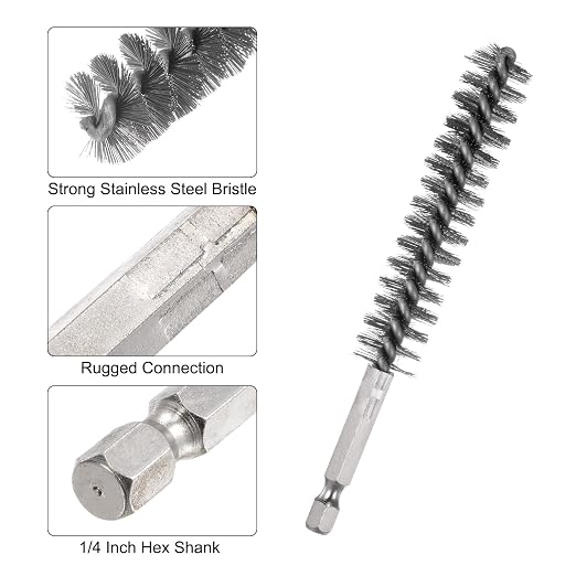 HARFINGTON 2pcs Stainless Steel Bore Brush 15mm Dia Cleaning Wire Brush - Image 4