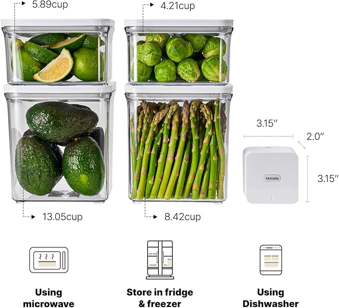 VAKUEN Premium Airtight Food Storage Containers & Vacuum Sealer Machine Starter - Image 2