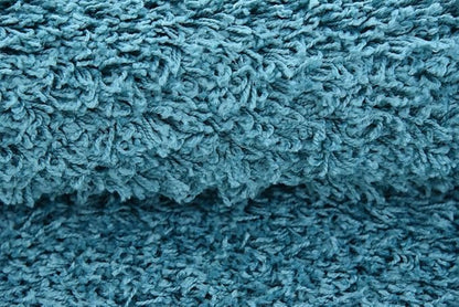 Unique Loom Solid Shag Collection Area Rug (4' 1" x 6' 1" Rectangle, Deep Aqua Blue)