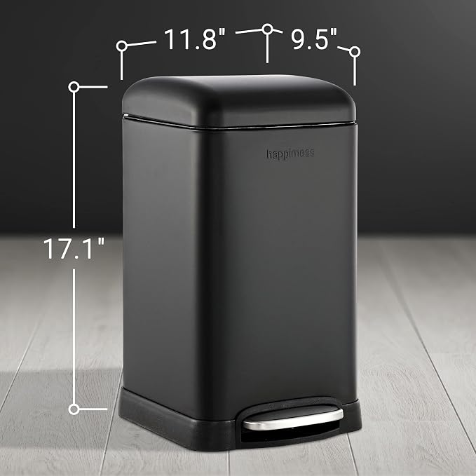 happimess HPM1012B Betty Retro Mini 3.2-Gallon Step-Open Trash Can - Image 6