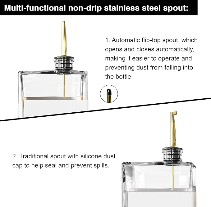 Olive Oil Dispenser for Kitchen, 16.9 oz/ 500 ml Olive Oil Dispenser Bottle - Image 4