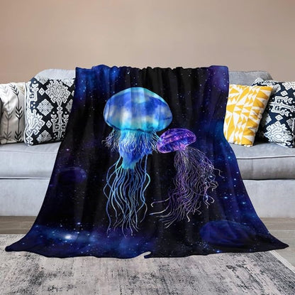 Jellyfish Gifts for Girls & Women - Soft, Warm & Cozy Fleece Throw Blanket for Kids & Adults - 60"x80"