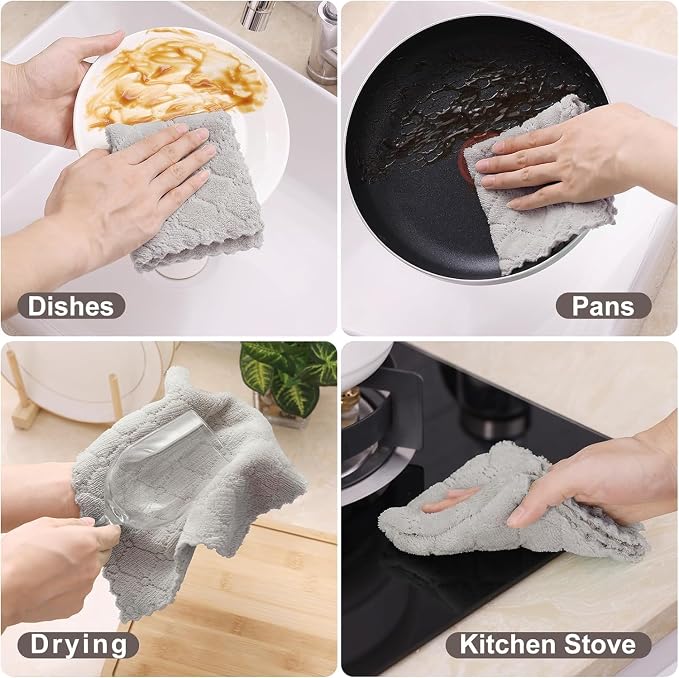 Homaxy 18 Pack Kitchen Dish Cloths, Super Soft and Absorbent Coral Velvet Dish - Image 5