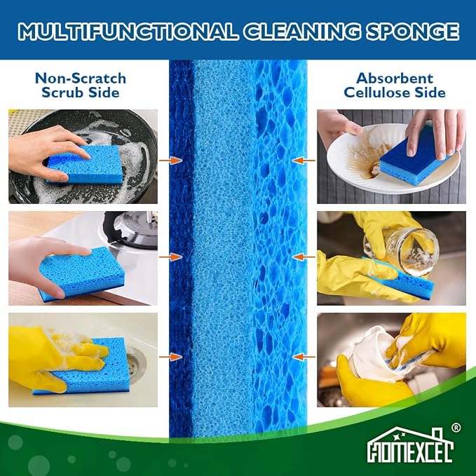 HOMEXCEL Sponges Kitchen 24pcs, Non-Scratch Sponges - Image 5