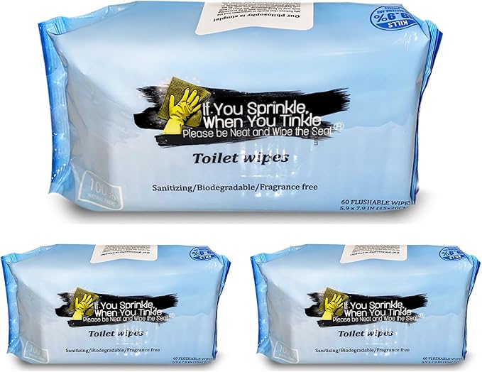 3 Pack Refill Pack Toilet Seat Wipes by CleanTossandGo