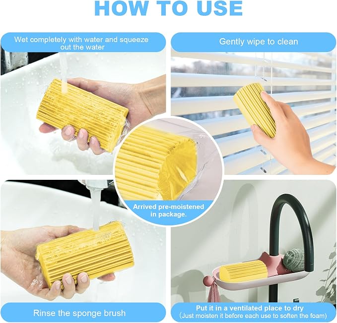 4 Pack Damp Clean Duster Sponge, Magic Sponge Eraser - Image 7