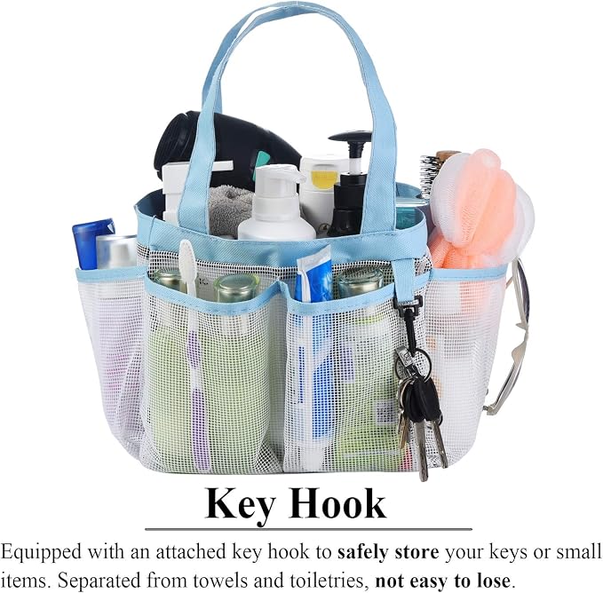 Haundry Mesh Shower Caddy Tote, Large College Dorm Bathroom Caddy Organizer - Image 6