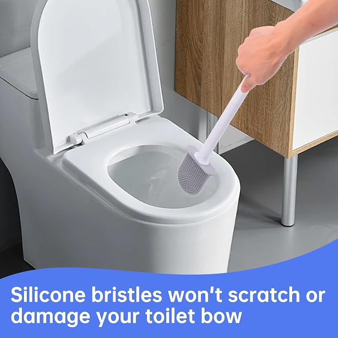 RV Toilet Bowl Brush, Toilet Brush Silicone Won't Damage Toilets, Wall Mounted - Image 6