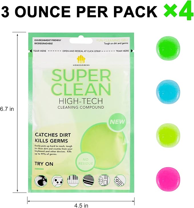 Car Cleaning Gels 4-Pack, Car Cleaning Putty Universal Auto Detailing Tools Car - Image 7