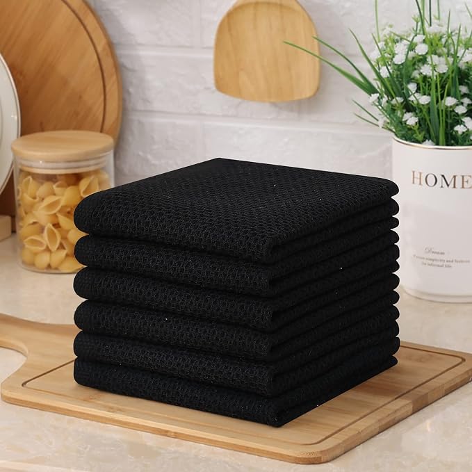 Kitinjoy 100% Cotton Kitchen Dish Cloths, 8 Pack Waffle Weave Ultra Soft - Image 7