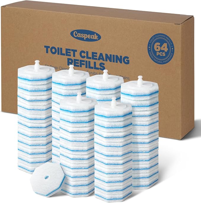 64 Count Toilet Wand Refills for Clorox Toilet Wand, 5X Cleaning Power Toilet by Caspeak