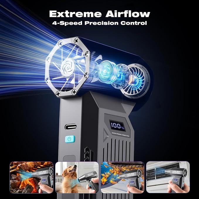 Electric Air Duster Rechargeable, HAUSMEISTER Airflex Turbo 150, 000 RPM - Image 3