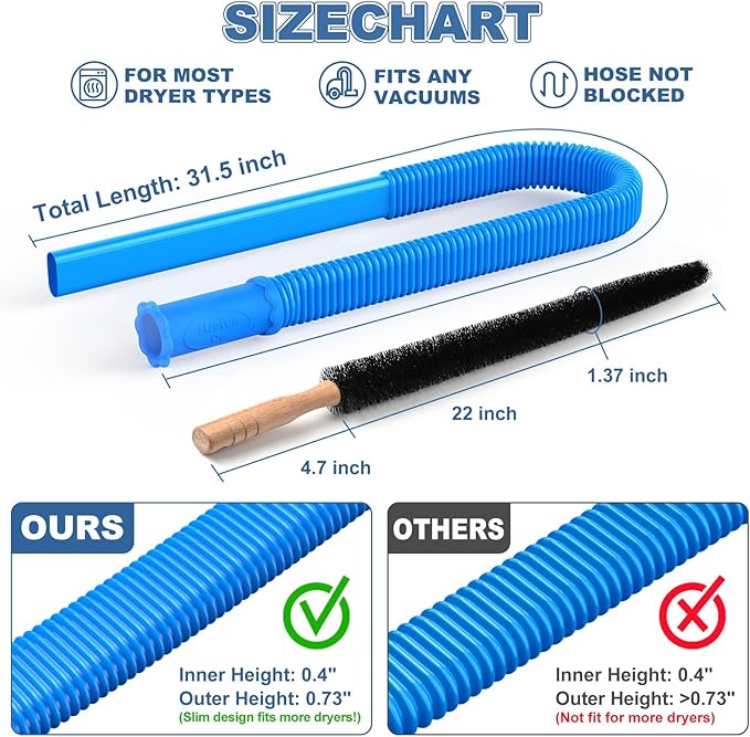 2 Pieces Dryer Vent Cleaner Kit Compatible - Image 6
