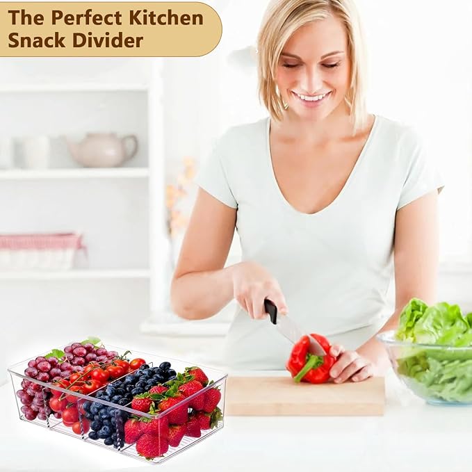 5 Pack Pantry Organizers and Storage, 4 compartment Snack Containers - Image 7