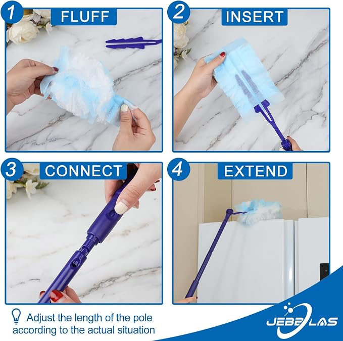 JEBBLAS Disposable Dusters Refills, Heavy Duty Electrostatic Duster Head - Image 7