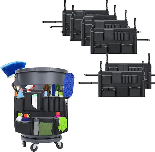 6PCS Trash Can Caddy Bags Fit 32-55 Gallon Garbage Bin, Garbage Bin Caddy Bag by Speqerk
