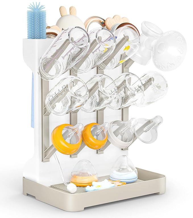 GoMaihe Baby Bottle Drying Rack: Space Saving Vertical Bottle Dryer Holder by GoMaihe
